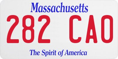 MA license plate 282CA0