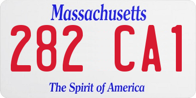 MA license plate 282CA1