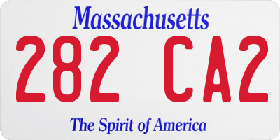 MA license plate 282CA2