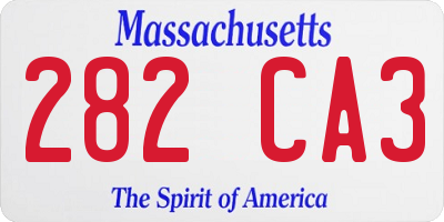 MA license plate 282CA3