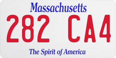 MA license plate 282CA4