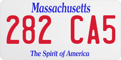 MA license plate 282CA5