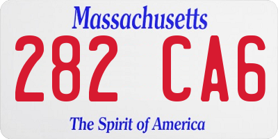 MA license plate 282CA6
