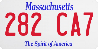 MA license plate 282CA7