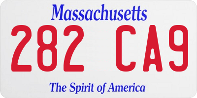 MA license plate 282CA9