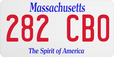 MA license plate 282CB0