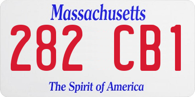 MA license plate 282CB1