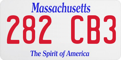 MA license plate 282CB3