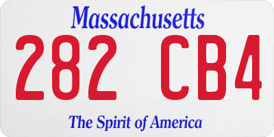 MA license plate 282CB4