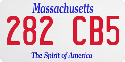 MA license plate 282CB5