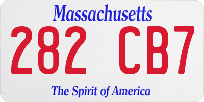 MA license plate 282CB7