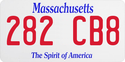 MA license plate 282CB8