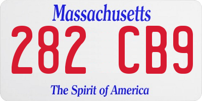 MA license plate 282CB9