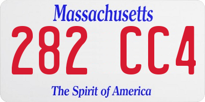MA license plate 282CC4