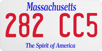 MA license plate 282CC5