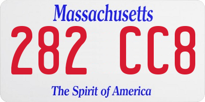 MA license plate 282CC8