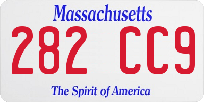 MA license plate 282CC9