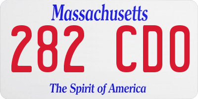 MA license plate 282CD0