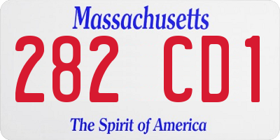 MA license plate 282CD1
