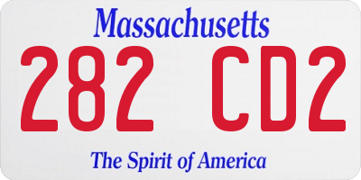 MA license plate 282CD2