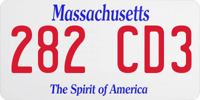 MA license plate 282CD3