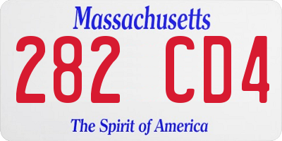 MA license plate 282CD4