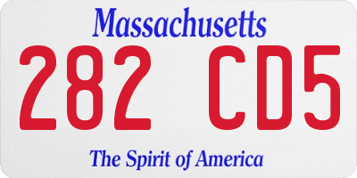 MA license plate 282CD5