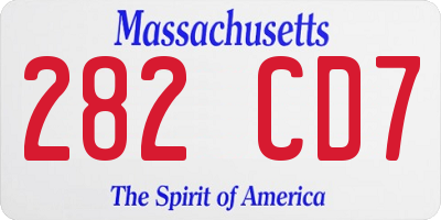 MA license plate 282CD7