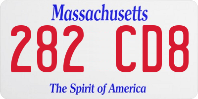 MA license plate 282CD8