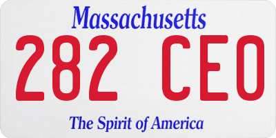 MA license plate 282CE0