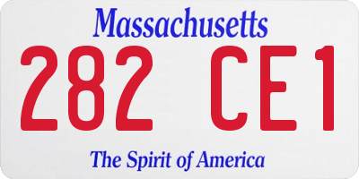 MA license plate 282CE1