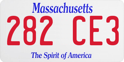 MA license plate 282CE3