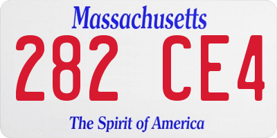 MA license plate 282CE4