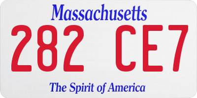 MA license plate 282CE7
