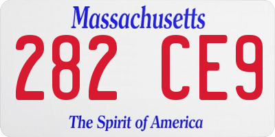 MA license plate 282CE9