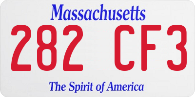 MA license plate 282CF3