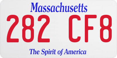 MA license plate 282CF8