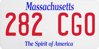 MA license plate 282CG0