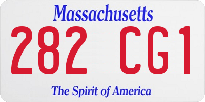 MA license plate 282CG1