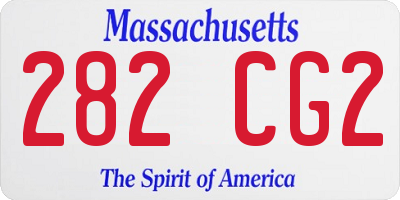 MA license plate 282CG2