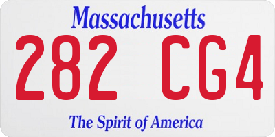 MA license plate 282CG4