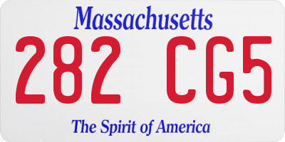 MA license plate 282CG5