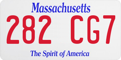 MA license plate 282CG7