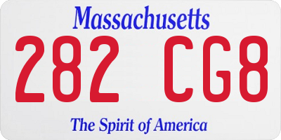 MA license plate 282CG8