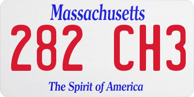 MA license plate 282CH3