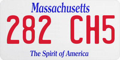 MA license plate 282CH5