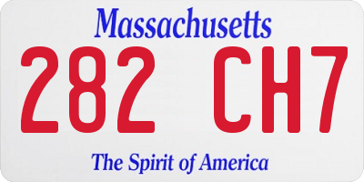 MA license plate 282CH7