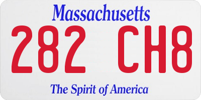 MA license plate 282CH8