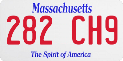 MA license plate 282CH9
