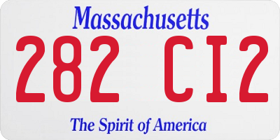 MA license plate 282CI2